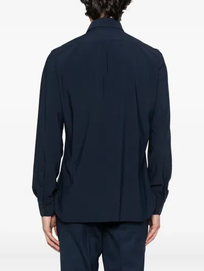 Barba Napoli Long-sleeve Button-down Shirt In Blue