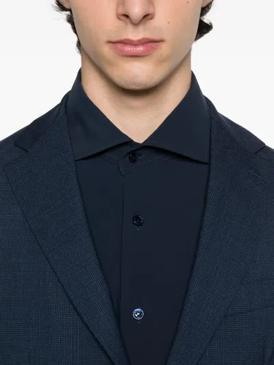 Barba Napoli Long-sleeve Button-down Shirt In Blue