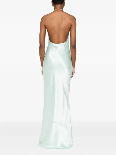 Retroféte Anat Beaded Halter Dress In Blue