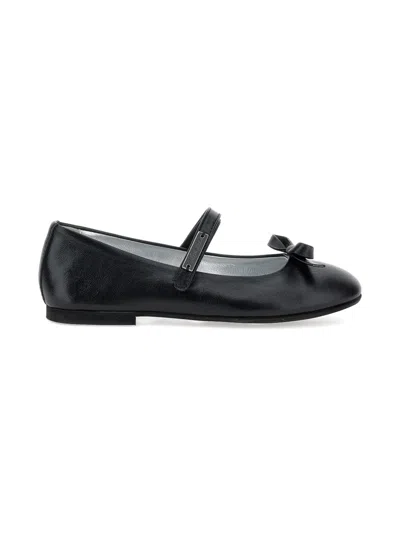 Monnalisa Bow-detail Ballet Flats In Black