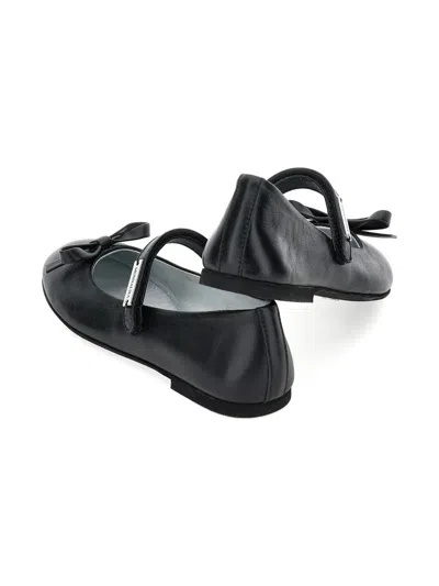 Monnalisa Bow-detail Ballet Flats In Black