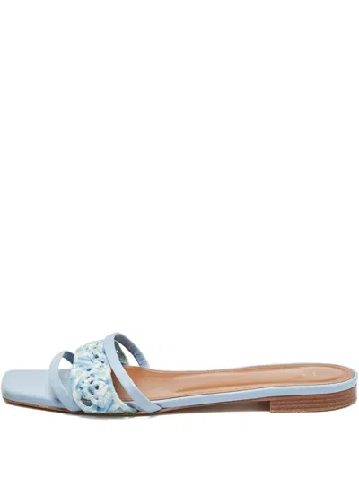 Pre-owned Malone Souliers 2024 Macramé Slides In Blue