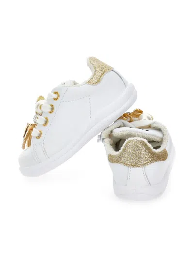 Monnalisa Decorative Lace-up Sneakers In White