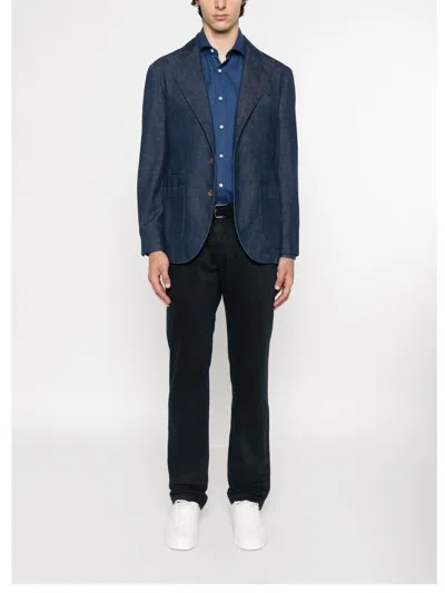 Jacob Cohen Slim Waist Denim Trousers With Pockets In Black