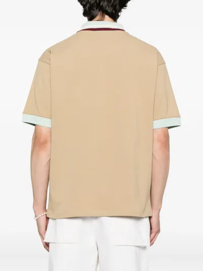 Drôle De Monsieur Logo-embroidered Polo Shirt In Neutral