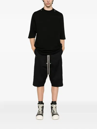 Rick Owens Stud-detailed Organic Cotton T-shirt In Black