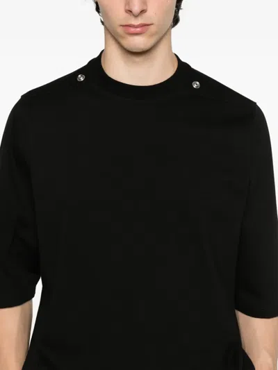 Rick Owens Stud-detailed Organic Cotton T-shirt In Black