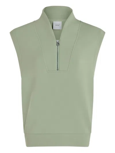 Varley Loretta Half-zip Sleeveless Sweatshirt In Green
