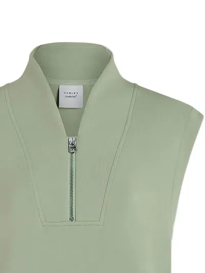Varley Loretta Half-zip Sleeveless Sweatshirt In Green