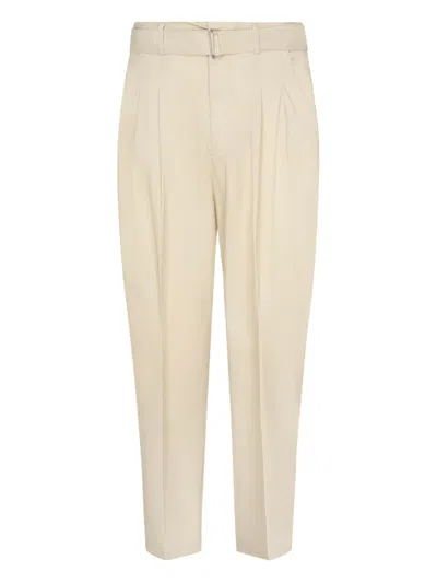 Be Able Pleated Belted Trousers In Neutral