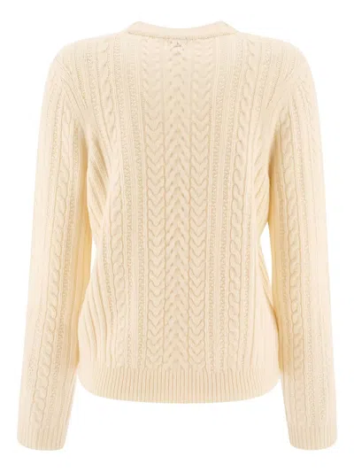 Ines De La Fressange Cable-knit Ribbed Sweater In Neutral