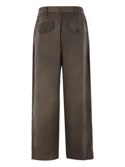 Ziggy Chen Double-pleated Elastic-waist Trousers In Gray