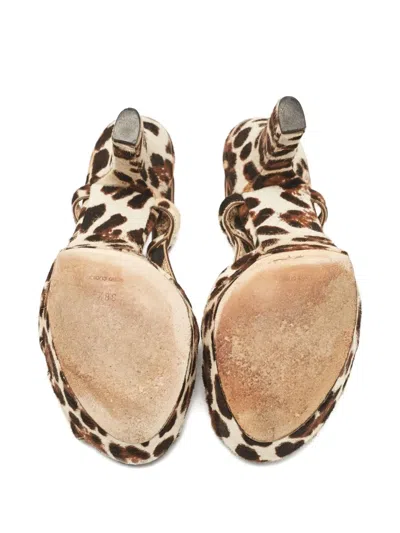 Pre-owned Dolce & Gabbana 120mm Leopard-print Platform Sandals