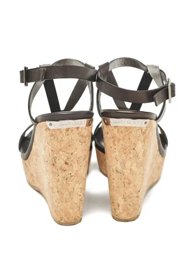 Pre-owned Jimmy Choo 110mm Leather Heeled Sandals In Black