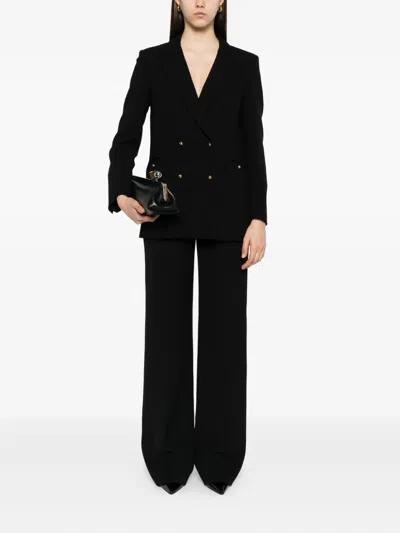 Blazé Milano Double-breasted V-neck Blazer In Black
