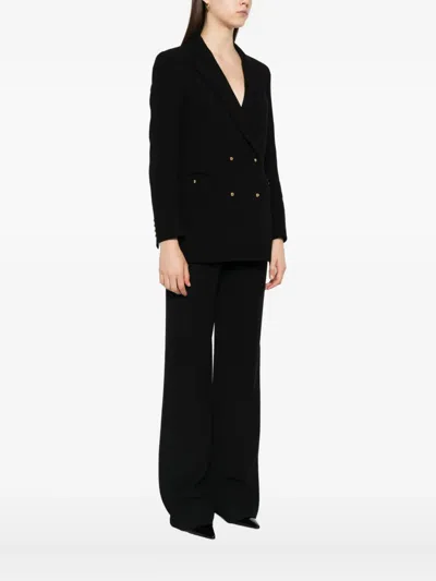 Blazé Milano Double-breasted V-neck Blazer In Black