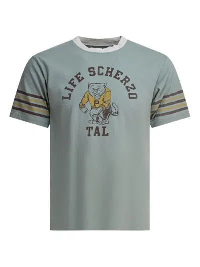 Kapital Graphic Striped-sleeve T-shirt
