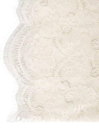 Gaynor-bongard Lace-trimmed Scarf In Neutral