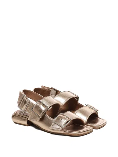 Carmens Buckle-strap Square-toe Sandals In Metallic