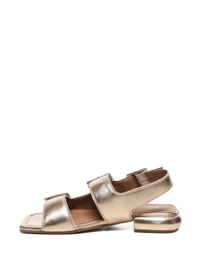 Carmens Buckle-strap Square-toe Sandals In Metallic