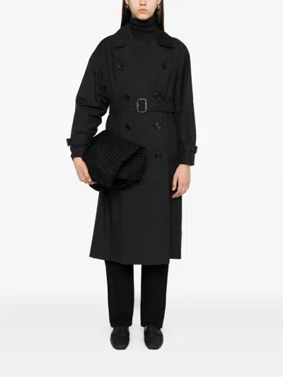 Max Mara Double-breasted Belted Coat In Black