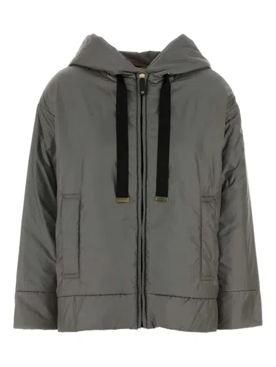 Max Mara Hooded Padded Jacket In Gray