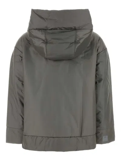 Max Mara Hooded Padded Jacket In Gray