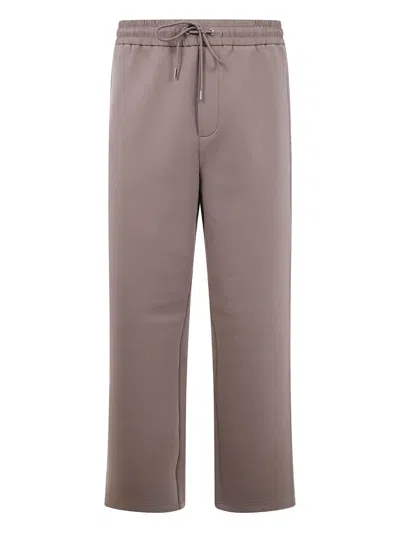 Michael Kors Elastic-waistband Cotton Trousers In Gray