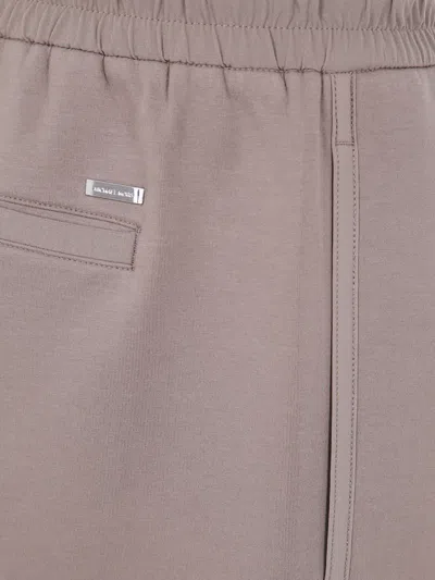 Michael Kors Elastic-waistband Cotton Trousers In Gray