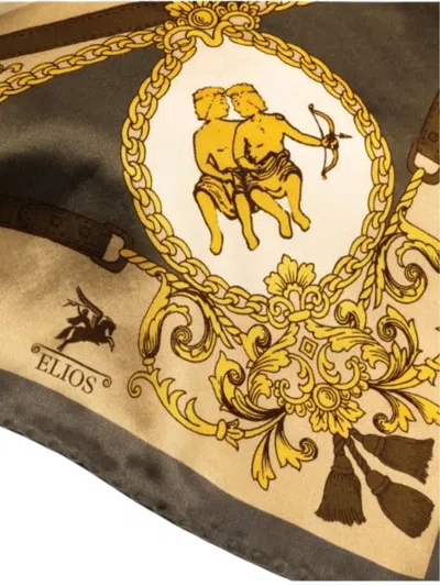 Elios Milano Zodiac-print Silk Scarf In Neutral