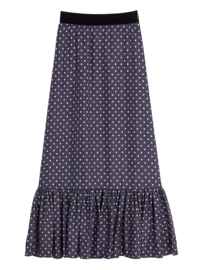 Valentino Pois Midi Skirt In Blue