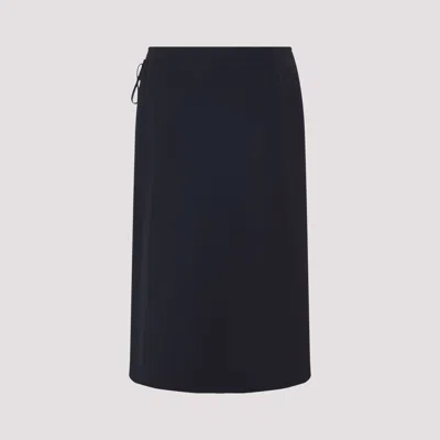 Marni Wool Midi Skirt With Pleats And Tie