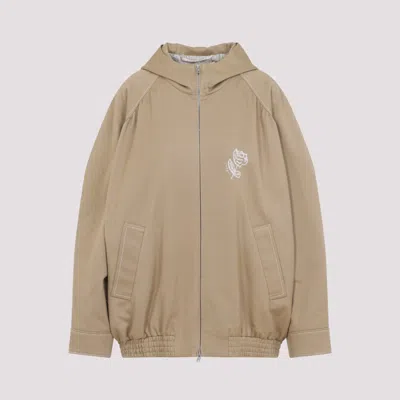 Marni Hooded Jacket With Embroidered Detail And Elasticated Hem