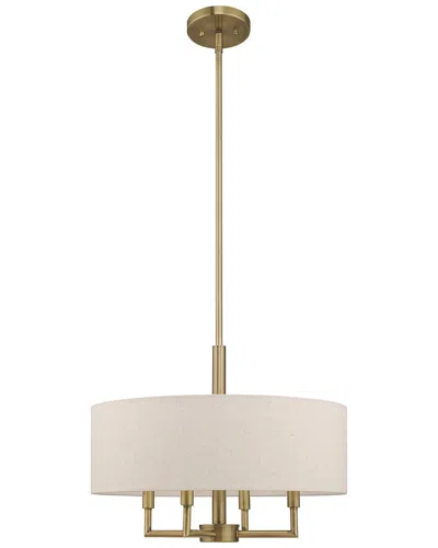 Livex Lighting Meridian 4 Lt Antique Brass Pendant Chandelier