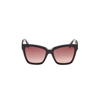 Max Mara Nero Lucido/marrone Grad Acetate Sunglasses In Black