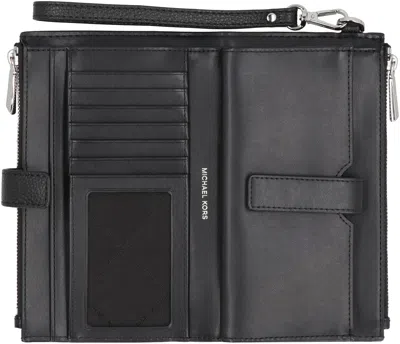 Michael Michael Kors Adele Leather Wallet In Black