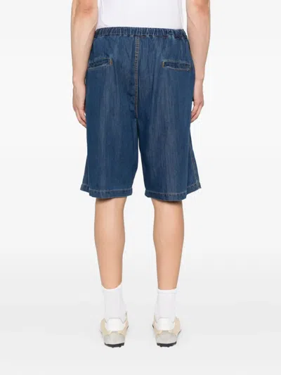 Miharayasuhiro Elasticate-waist Patch-pocket Shorts In Blue