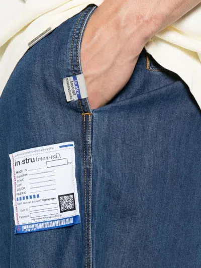 Miharayasuhiro Elasticate-waist Patch-pocket Shorts In Blue