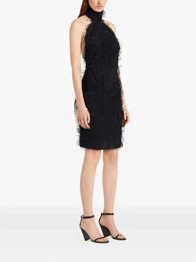 Courrèges Form-fitting Halter Neck Knee-length Dress In Black