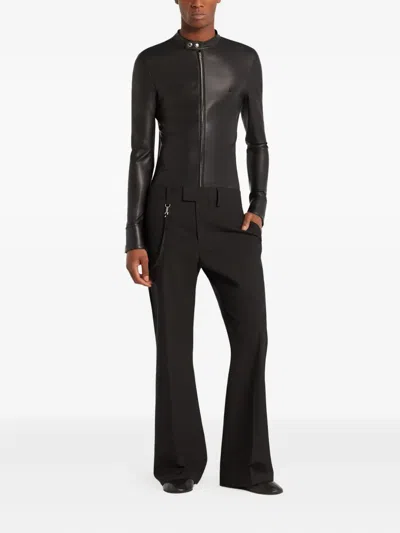 Courrèges Zip-up Biker Jacket In Black