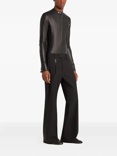Courrèges Zip-up Biker Jacket In Black