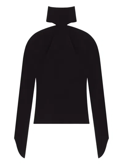 Courrèges High-neck Cold-shoulder Top In Black