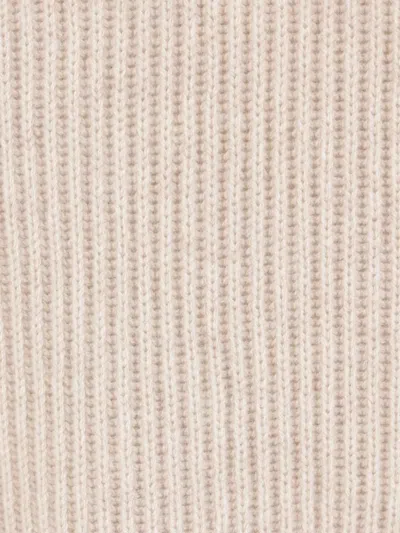 Brunello Cucinelli Ribbed Embellished-cuff Sweater In Neutral
