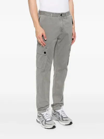 Stone Island Cargo Trousers With Patch Pockets In Gray