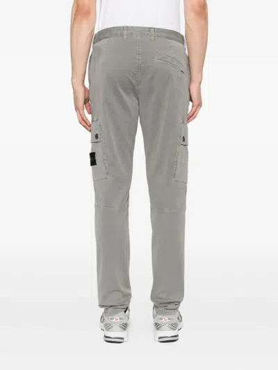 Stone Island Cargo Trousers With Patch Pockets In Gray