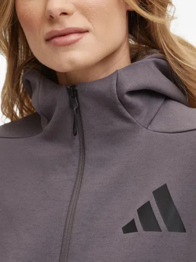 Adidas Originals Logo-detail Zip-up Hoodie In Purple
