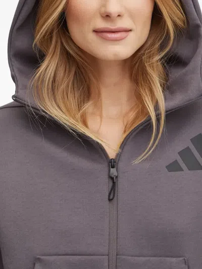 Adidas Originals Logo-detail Zip-up Hoodie In Purple