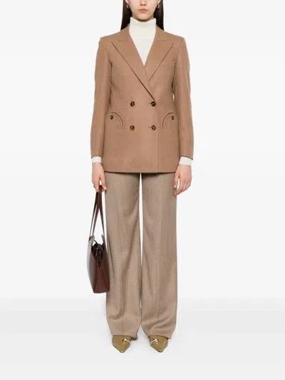 Blazé Milano Cholita Double-breasted Blazer In Brown