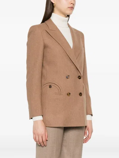 Blazé Milano Cholita Double-breasted Blazer In Brown
