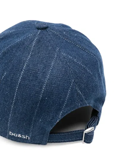 Ba&sh Pinstripe Baseball Cap In Blue